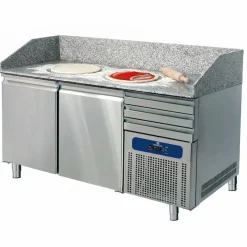 MASTRO Pizzatisch 1600 mm mit 2 Türen 600x400 mm, 3 Schubladen EN