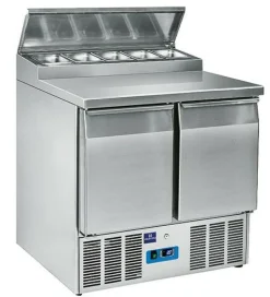 MASTRO Saladette Pizzatisch mit 2 Türen GN 1/1, 5x GN 1/6, Breite 900mm