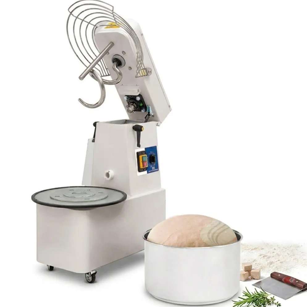 MASTRO Spiralteigkneter auf Räder, 25 kg/32 Liter, Timer abnehmbarer Kessel