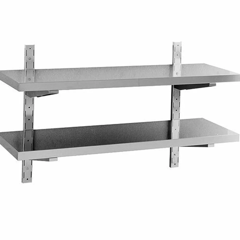 MASTRO Wandregal mit zwei Borden je 1800x400 mit Konsolen und Stützträgern