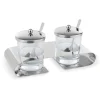 Menage, mit 2 Edelstahllöffeln, 200 ml, 22,5 x 10 cm, Edelstahl, Glas