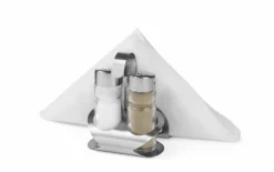 Menage Set 3-teilig Deluxe Salz, Pfeffer, Serviettenhalter