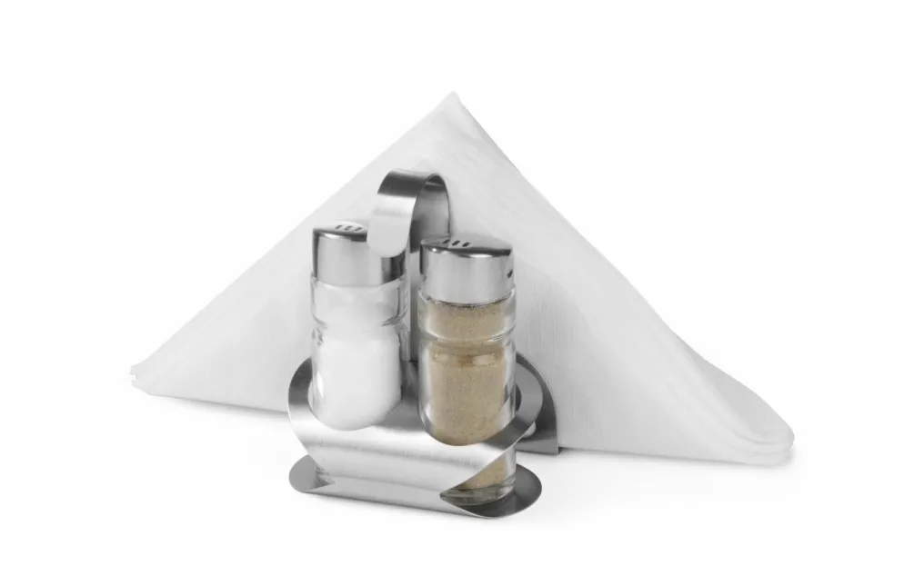 Menage Set 3-teilig Deluxe Salz, Pfeffer, Serviettenhalter