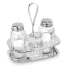 Menage 3-teilig MENAGE 1480, Salz, Pfeffer & Zahnstocherglas, Höhe 12,5 cm, Edelstahl, Glas