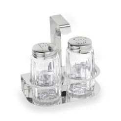 Menage 2-teilig Salz & Pfeffer, Höhe 10,5 cm, Edelstahl, Glas