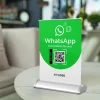 Mini-Roll-Up Tischaufsteller für WhatsApp WA10 mit QR-Code+Logo