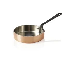 Mini Servierpfanne MINI COPPER 3PLY, mit schwarzem Griff, Ø 12 cm, 250 ml, Kupfer/Aluminium