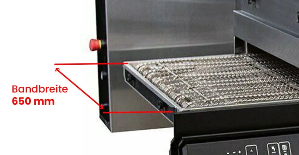 MORETTI Elektro-Tunnelofenserie T96E, Bandbreite 650mm