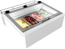 NORDCAP Auftisch-Eisvitrine MINI CREAM 4V LED WEISS