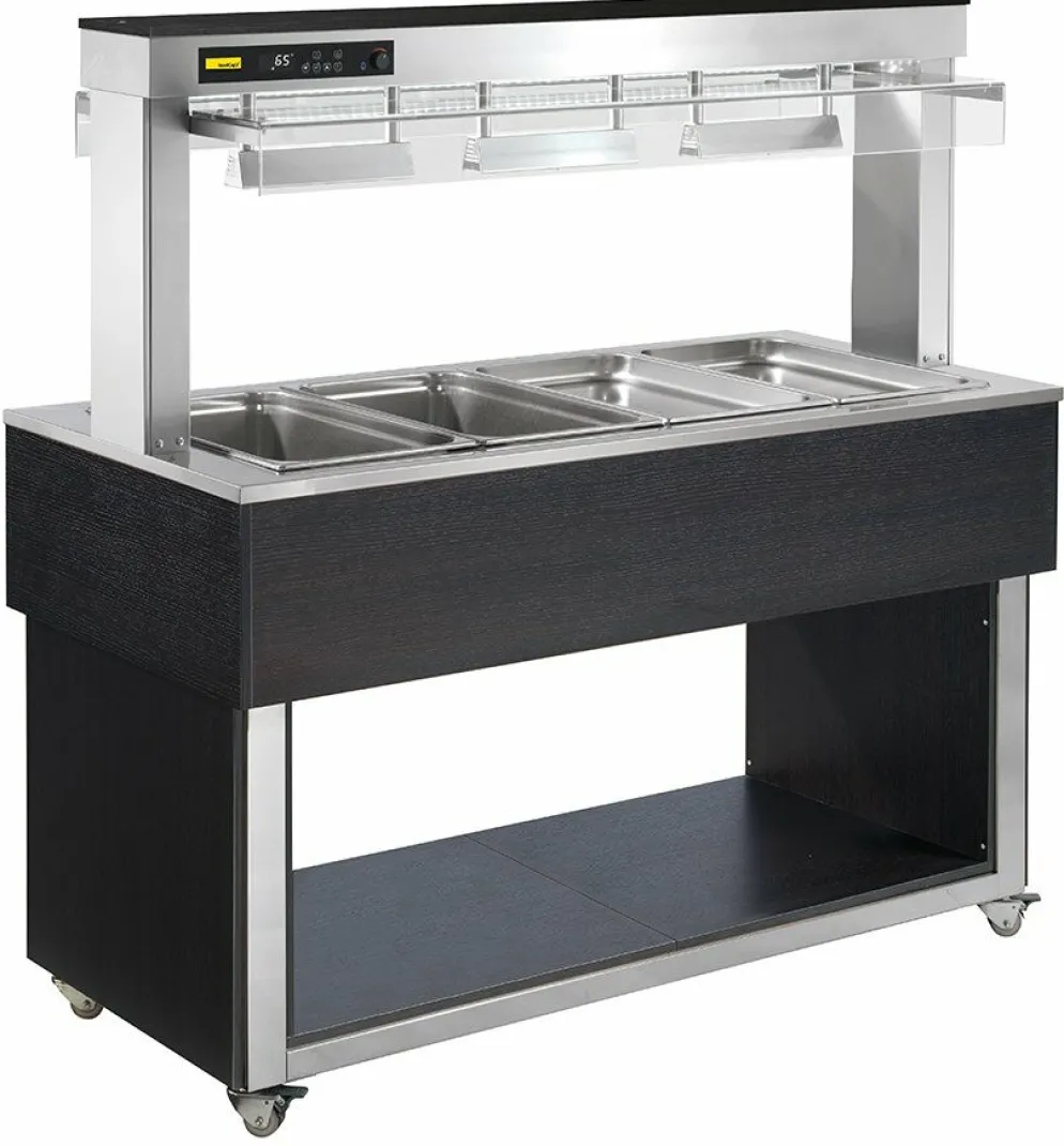 NordCap Bain-Marie TR-Red 4/1, fester Haube, Halogenheizlampen