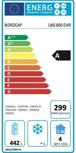 NordCap COOL-LINE Umluft-Gewerbekühlschrank UKS 620 CHR
