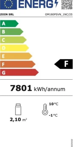 NordCap COOL-LINE Wandkühlregal OLIMPO-O 180 inkl. Nachtrollo