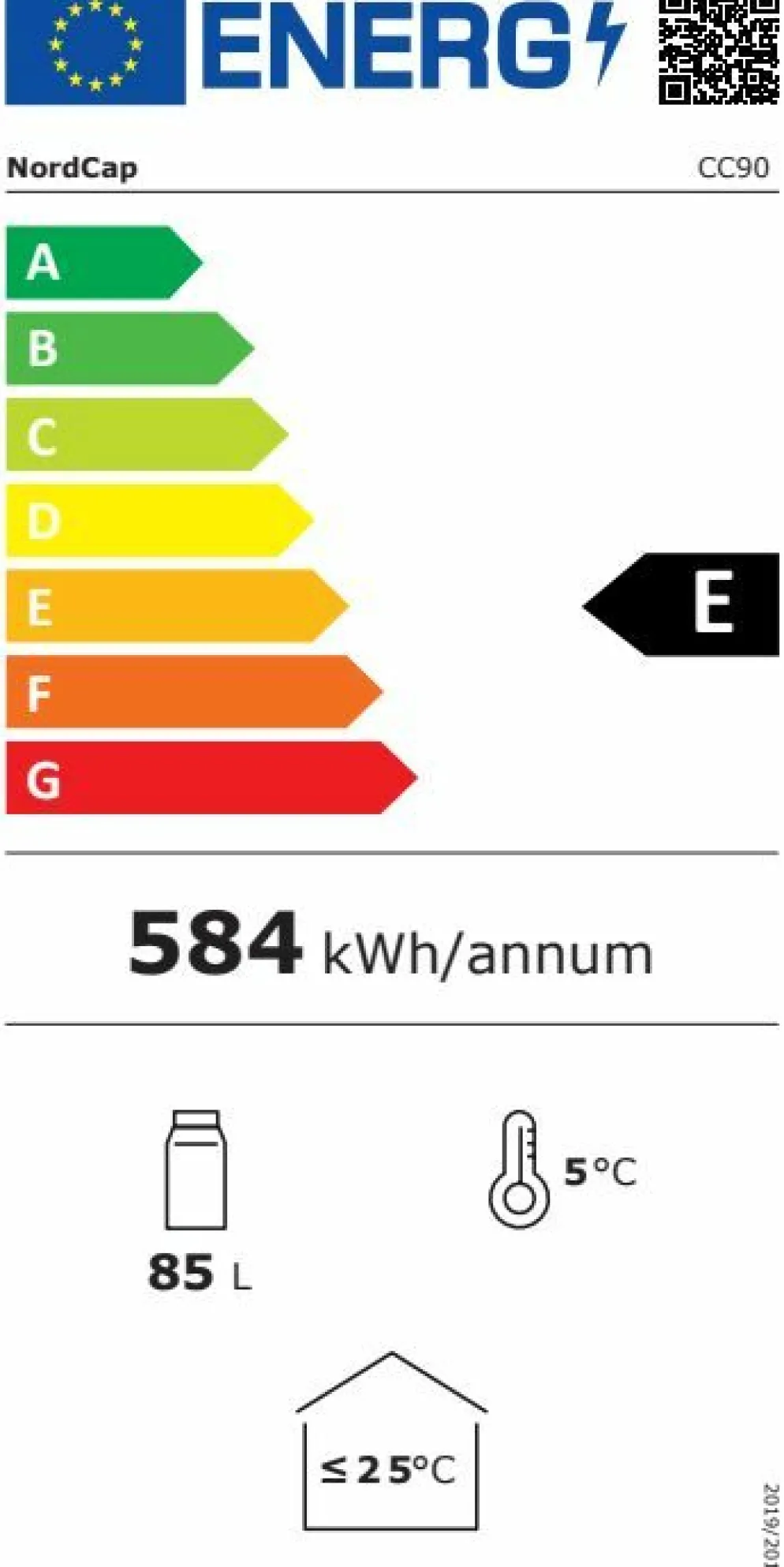 NordCap Glastürkühlschrank CC90