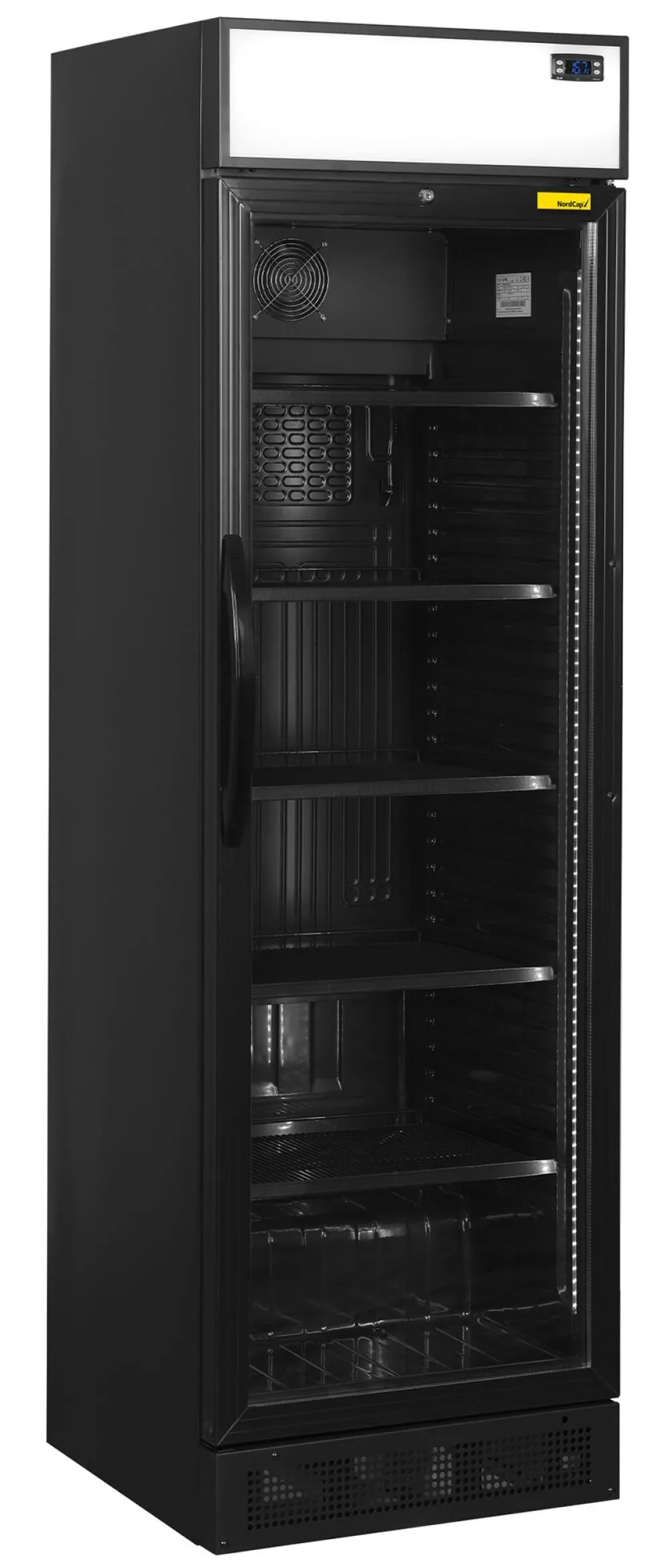 NORDCAP Glastürkühlschrank KU 385 G-CP Black, Breite 595mm