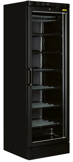 NORDCAP Glastür-Tiefkühlschrank TK 385 G BLACK,595x640x1840mm