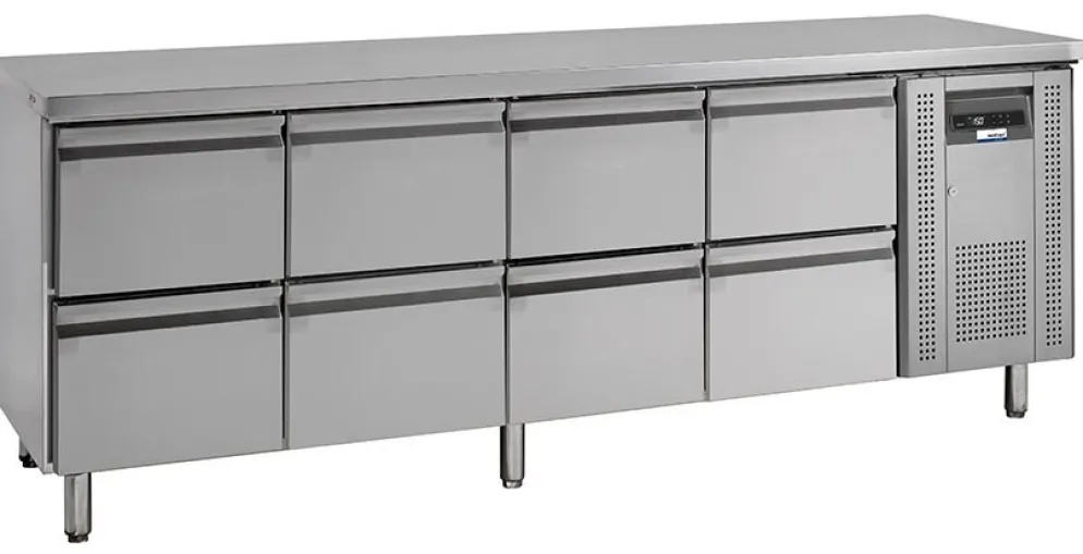 NordCap Kühltisch KTM4, 8 Schubladen, 2230x700x860mm