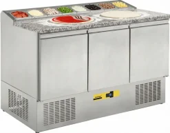 NordCap Pizzatisch Belegstation Saladette SL 3-BLG, 1350x700x830 mm