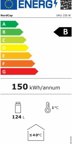 NordCap Umluft-Gewerbekühlschrank UKU 150 W, 124 Liter