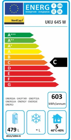 NORDCAP Umluft-Gewerbekühlschrank UKU 645 W, GN 2/1, Breite 747mm
