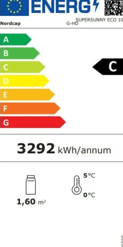 NordCap Wandkühlregal SUPERSUNNY ECO 10 G-HD, Breite 985mm