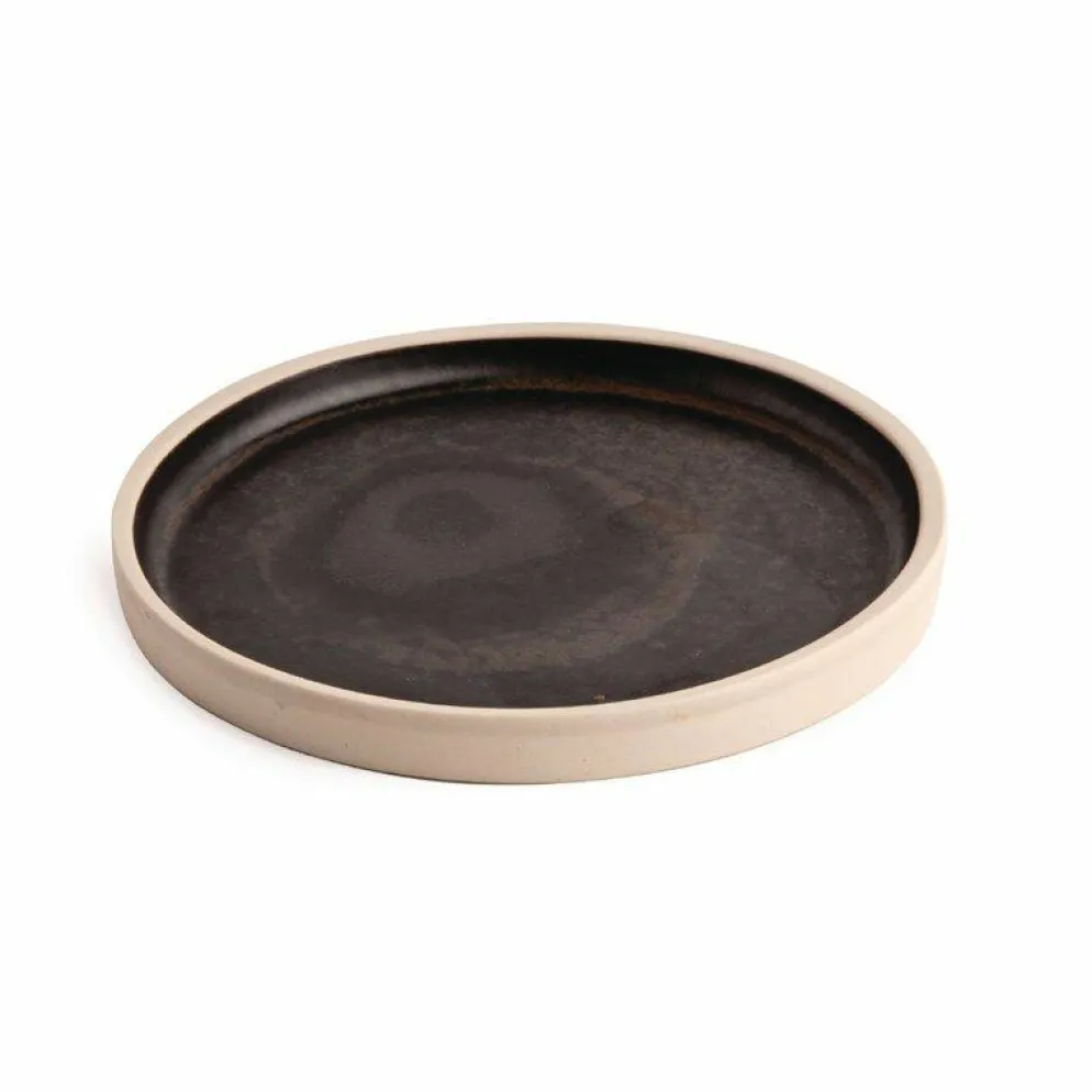 Olympia Canvas flacher runder Teller schwarz Ø-18cm (6 Stück)