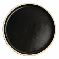 Olympia Canvas flacher runder Teller schwarz Ø-18cm (6 Stück)