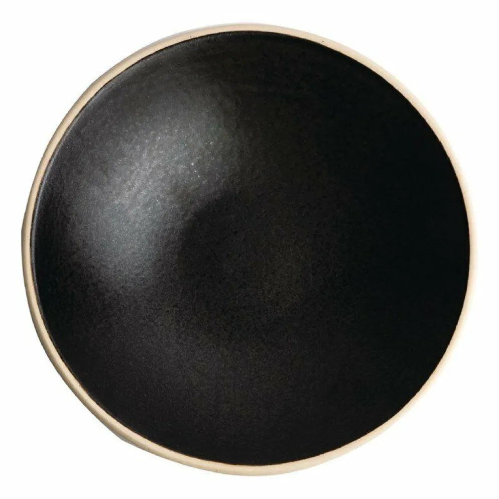 Olympia Canvas flache Schale schwarz Ø-20cm (6 Stück)
