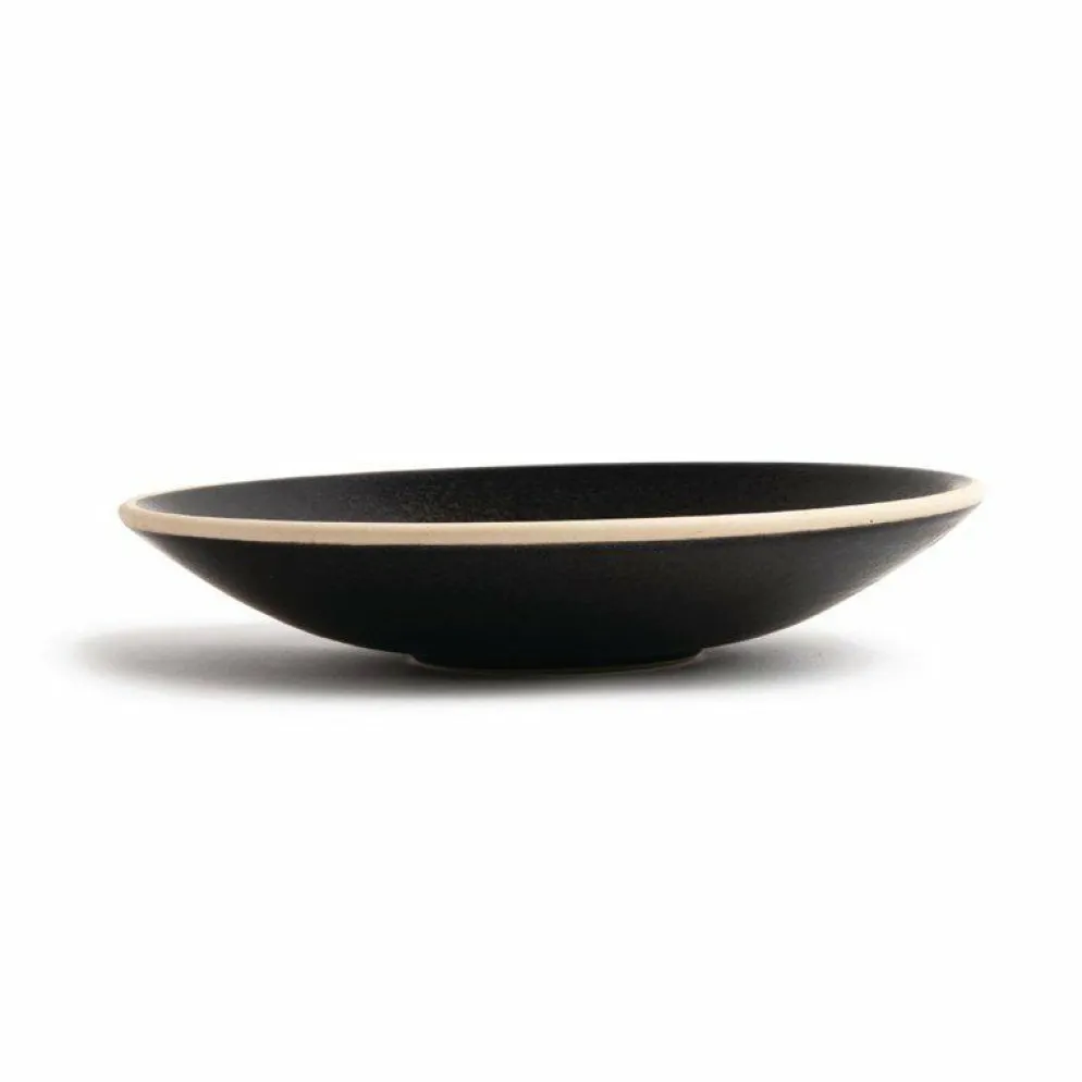 Olympia Canvas flache Schale schwarz Ø-20cm (6 Stück)