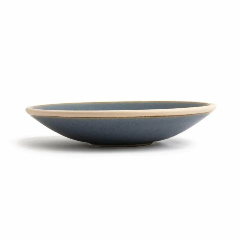 Olympia Canvas flache Schale granit-blau Ø-22cm (6 Stück)