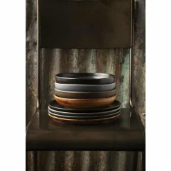 Olympia Canvas runder Teller mit schmalem Rand schwarz Ø-26,5cm (6 Stück)