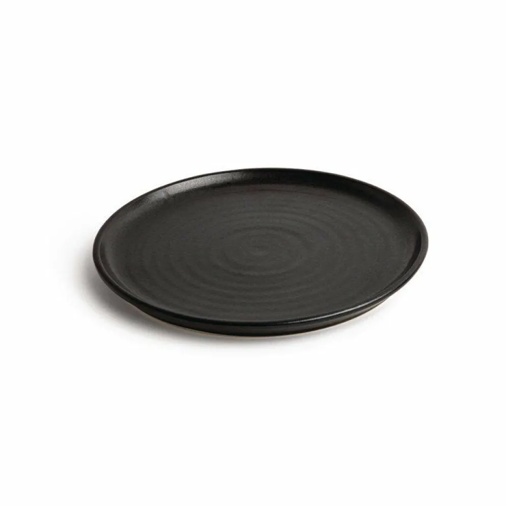 Olympia Canvas runder Teller mit schmalem Rand schwarz Ø-26,5cm (6 Stück)