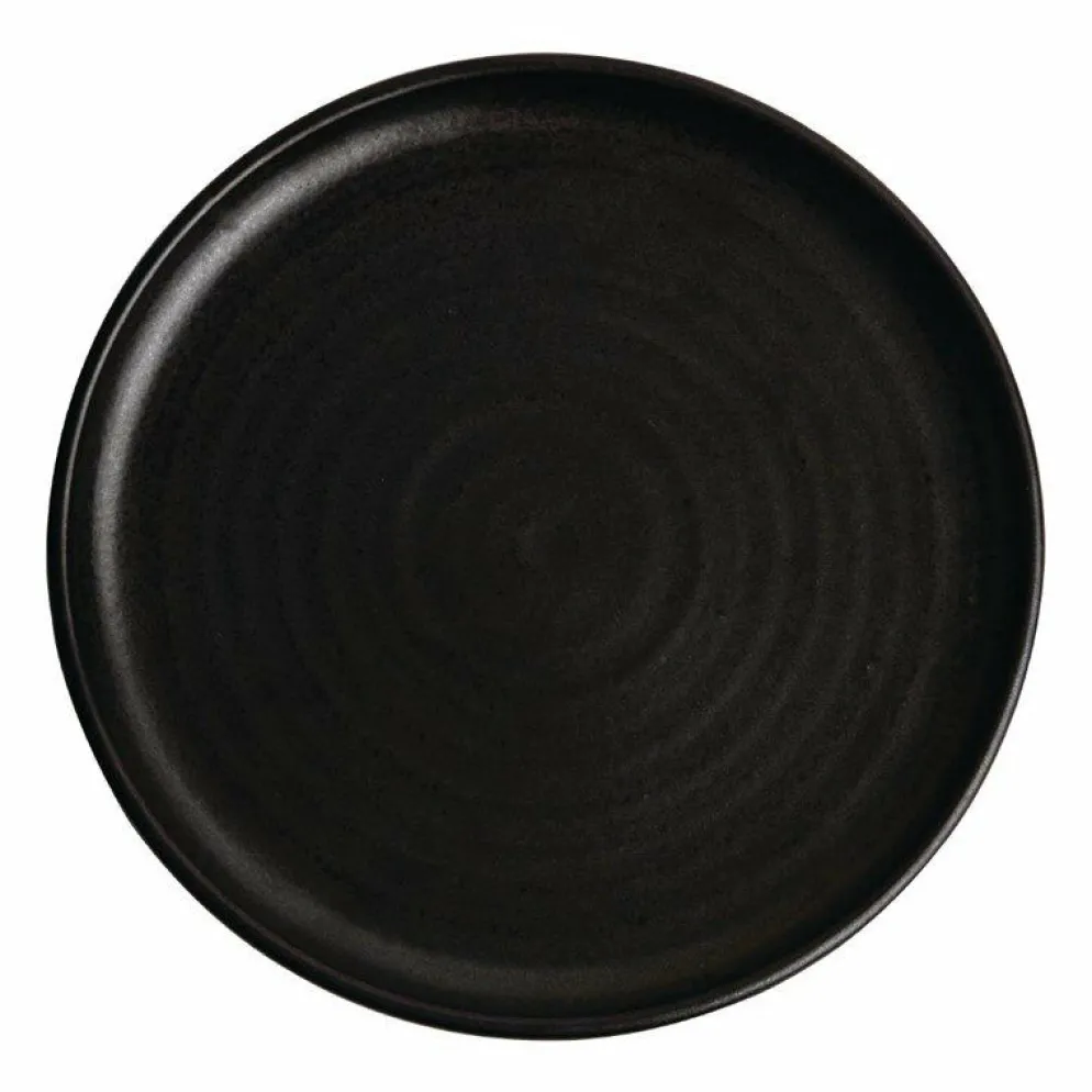 Olympia Canvas runder Teller mit schmalem Rand schwarz Ø-26,5cm (6 Stück)