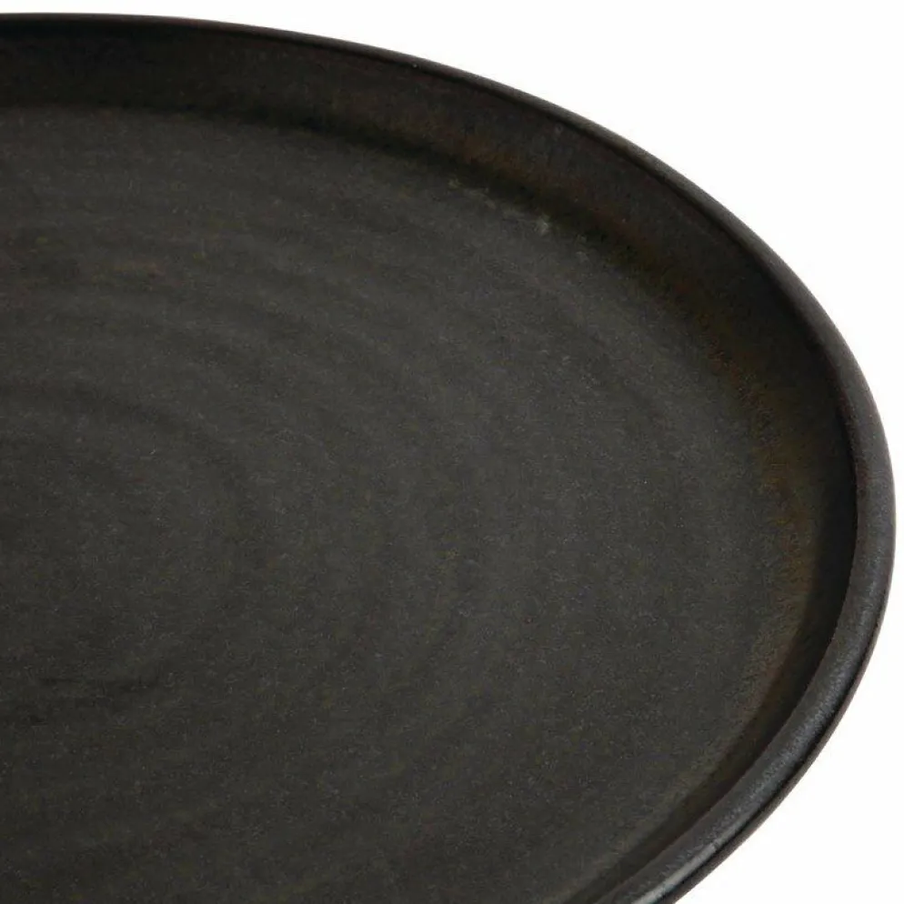 Olympia Canvas runder Teller mit schmalem Rand schwarz Ø-26,5cm (6 Stück)