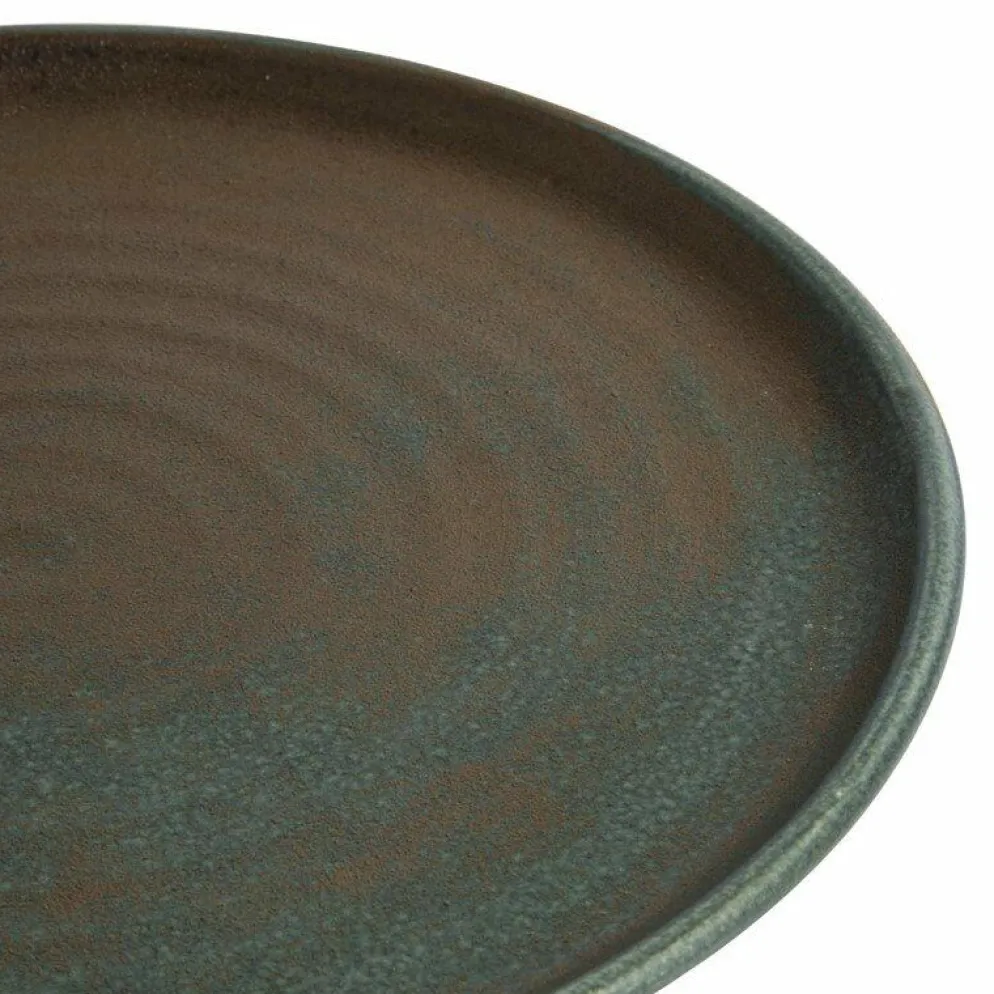 Olympia Canvas runder Teller mit schmalem Rand dunkelgrün Ø-26,5cm (6 Stück)
