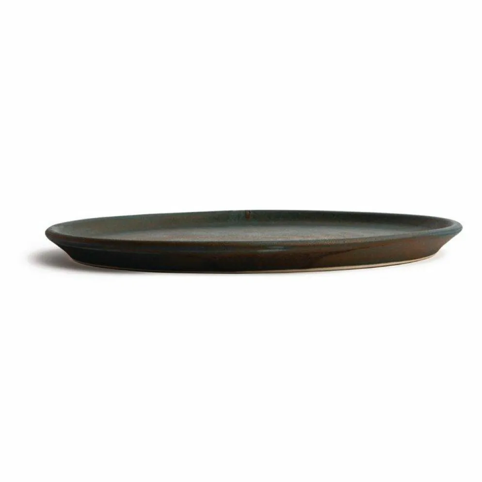 Olympia Canvas runder Teller mit schmalem Rand dunkelgrün Ø-26,5cm (6 Stück)