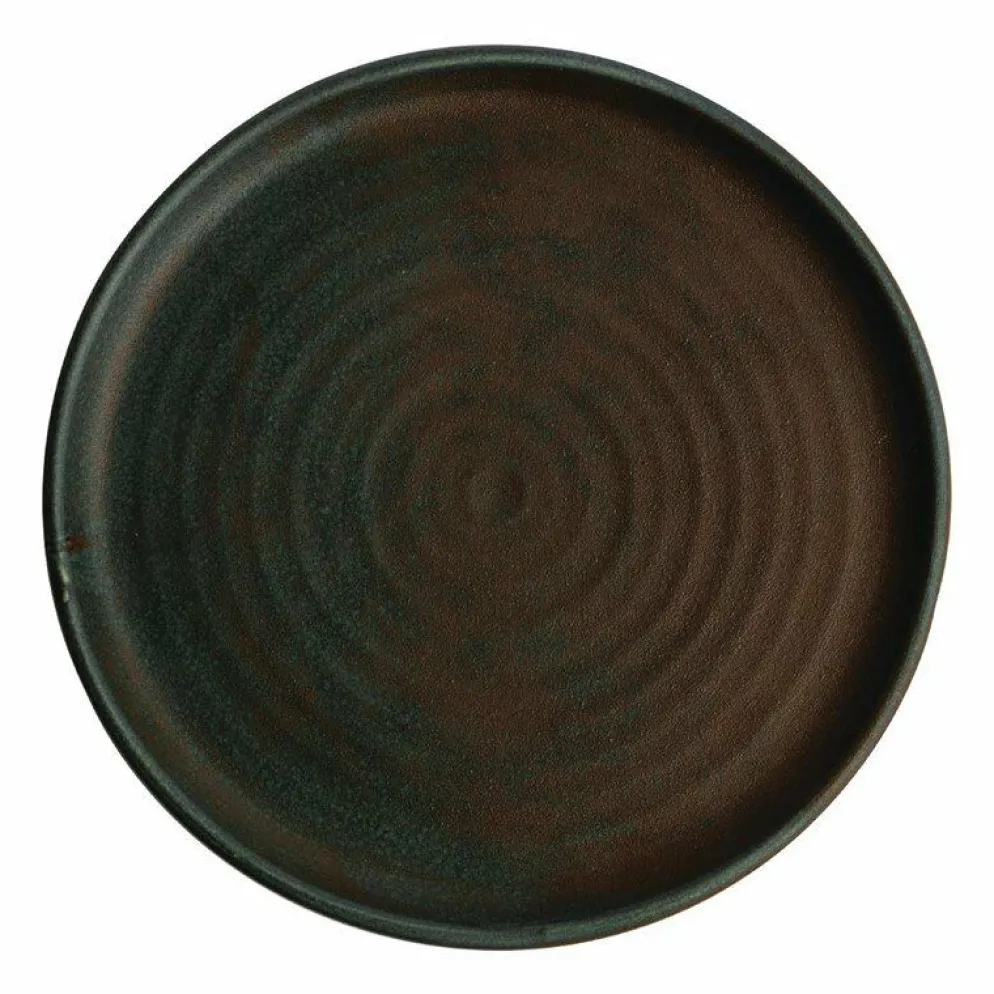Olympia Canvas runder Teller mit schmalem Rand dunkelgrün Ø-26,5cm (6 Stück)