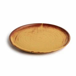 Olympia Canvas runder Teller mit schmalem Rand siena-rost Ø-26,5cm (6 Stück)