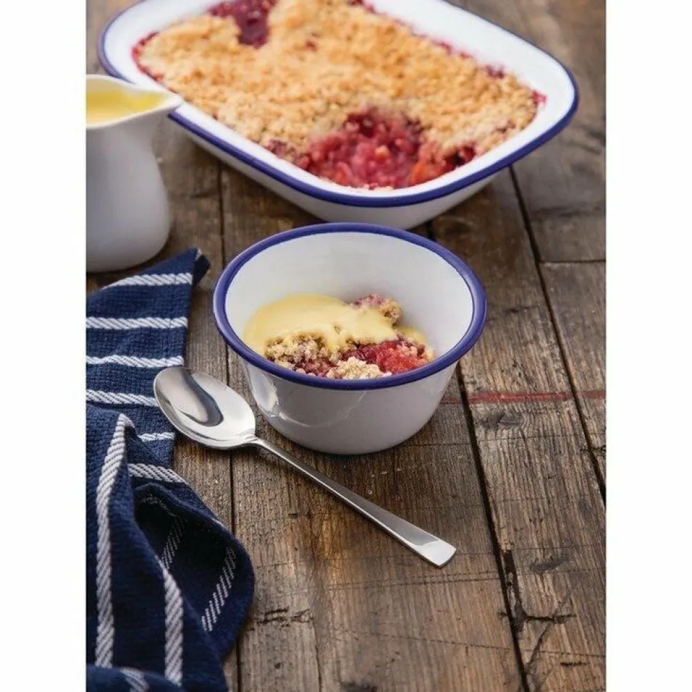 Olympia Emaille Dessertschale weiß-blau 7,5cm (6 Stück)