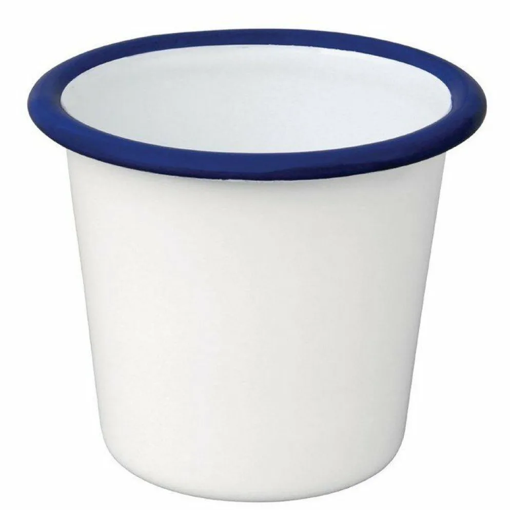 Olympia Emaille Saucenbecher weiß-blau 11,4cl (6 Stück)