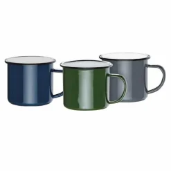 Olympia Emaille Tasse grün-schwarz 35cl (6 Stück)