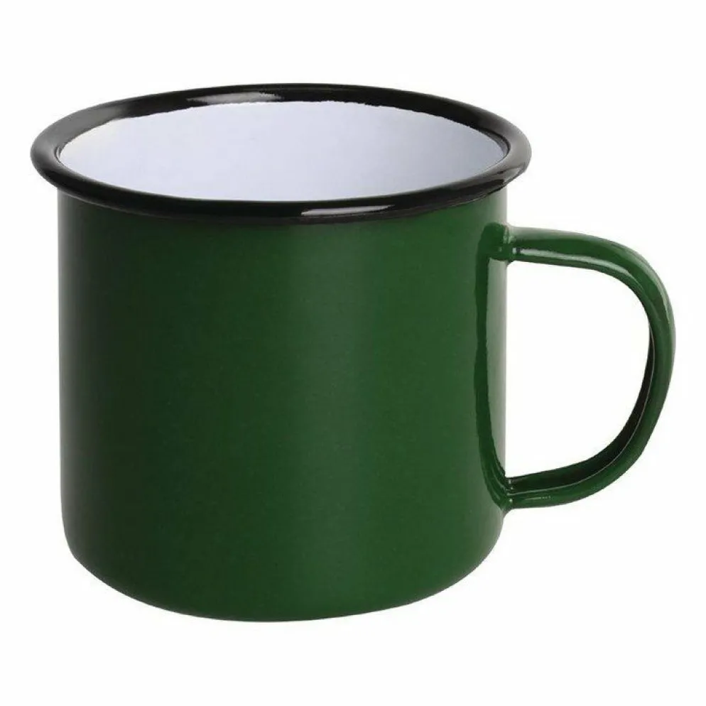 Olympia Emaille Tasse grün-schwarz 35cl (6 Stück)