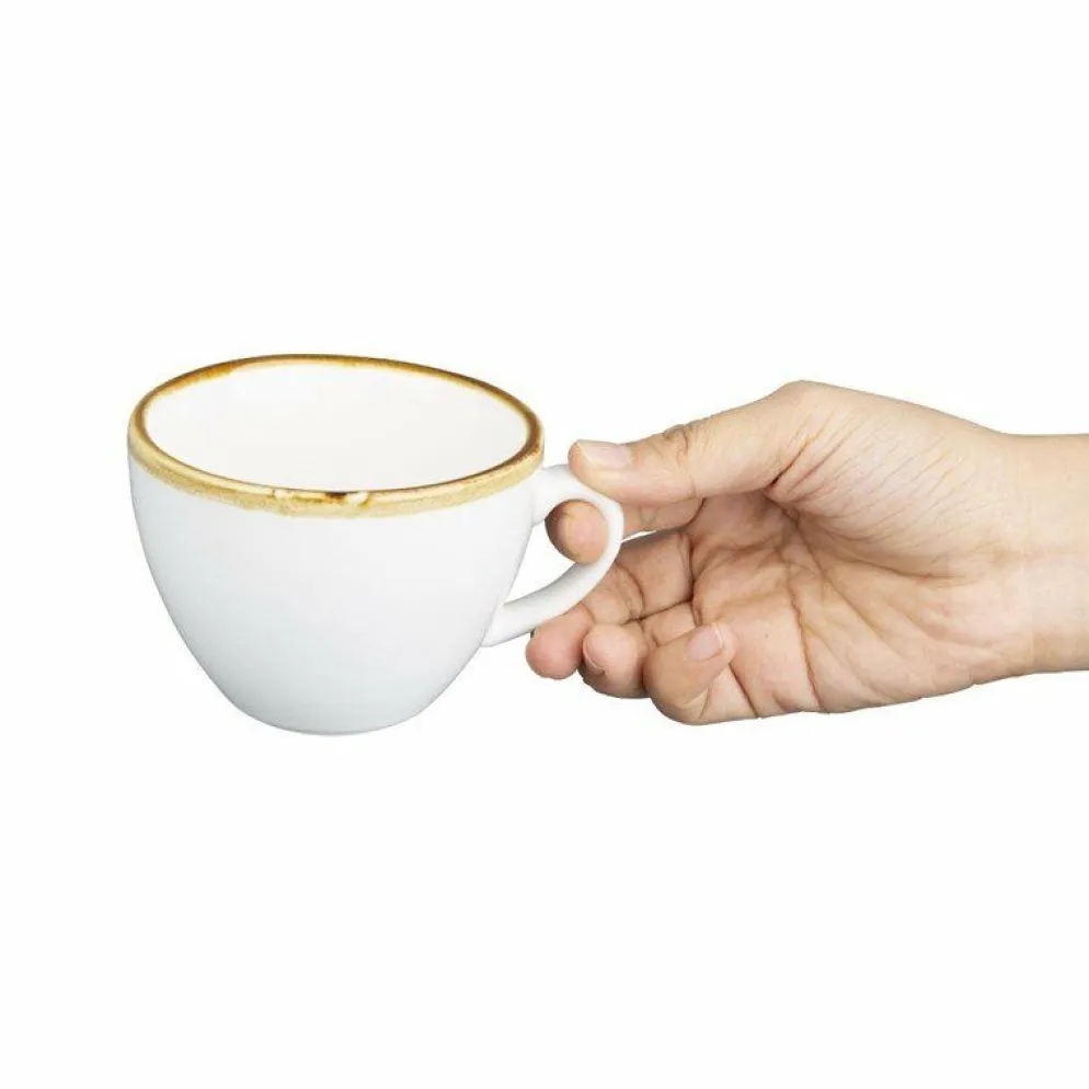 Olympia Kiln Cappuccinotassen Kreideweiß 23cl (6 Stück)