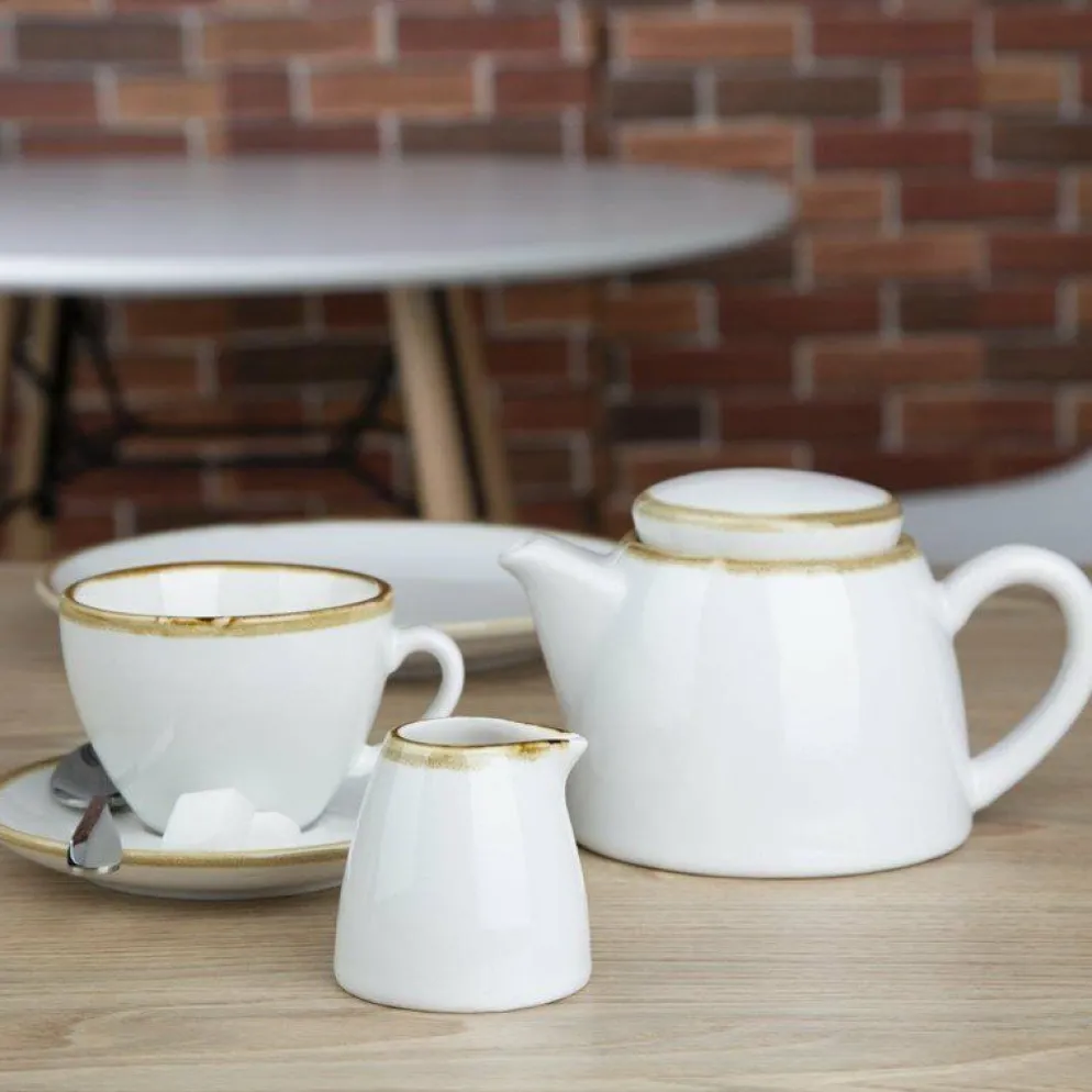 Olympia Kiln Cappuccinotassen Kreideweiß 23cl (6 Stück)