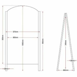 Olympia Kundenstopper Tafel Metall schwarz, Schreibfläche: 60 x 90cm