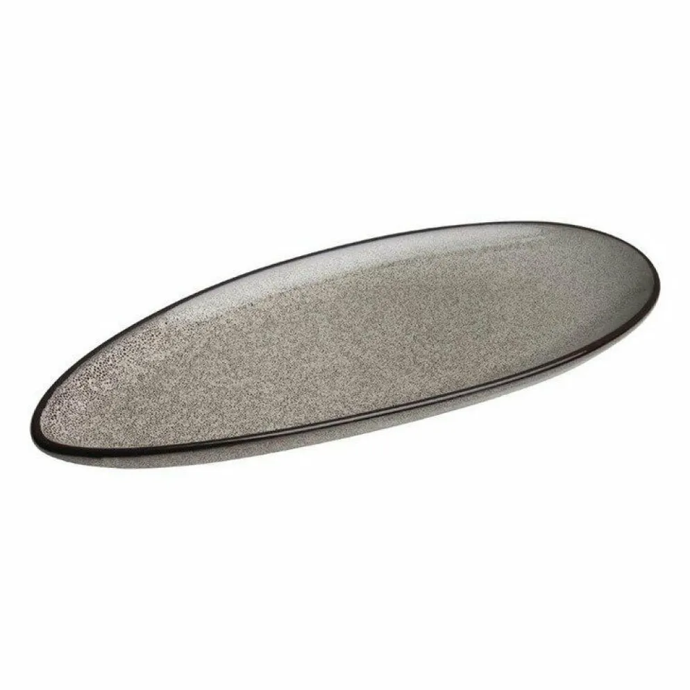 Olympia Mineral blattförmige Teller 30,5 x 14,5cm, Porzellan (6 Stück)