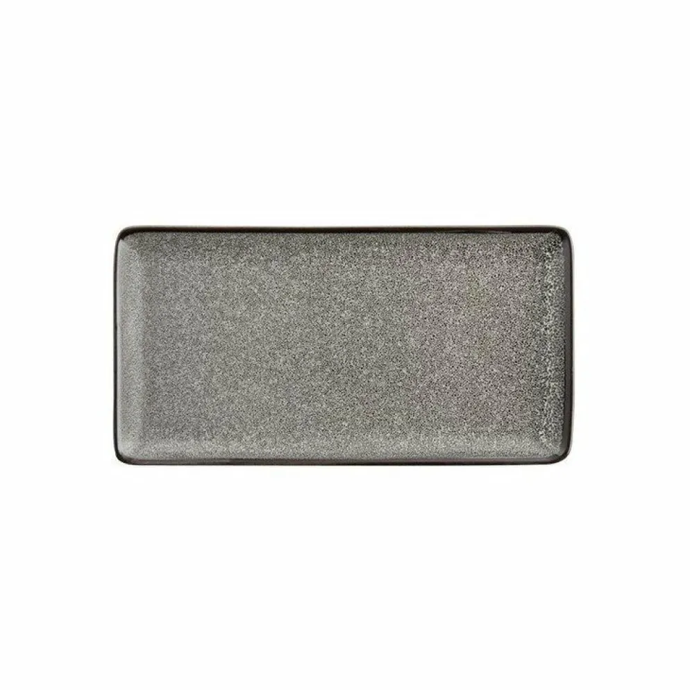 Olympia Mineral rechteckige Teller 23 x 12cm, Porzellan (6 Stück)