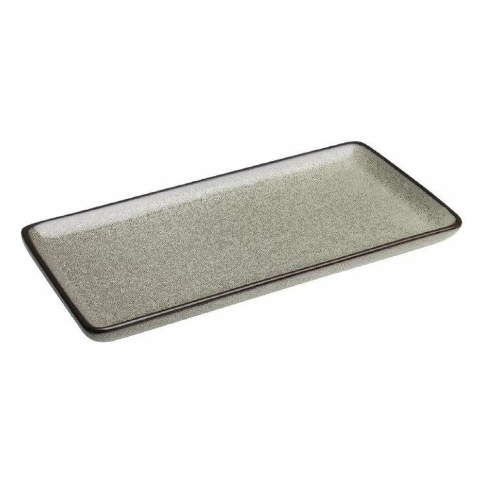 Olympia Mineral rechteckige Teller 33,5 x 16cm, Porzellan (4 Stück)
