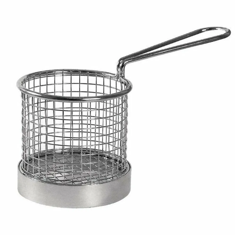 Olympia rundes Frittierkörbchen mit Stiel Edelstahl, 9,5cm