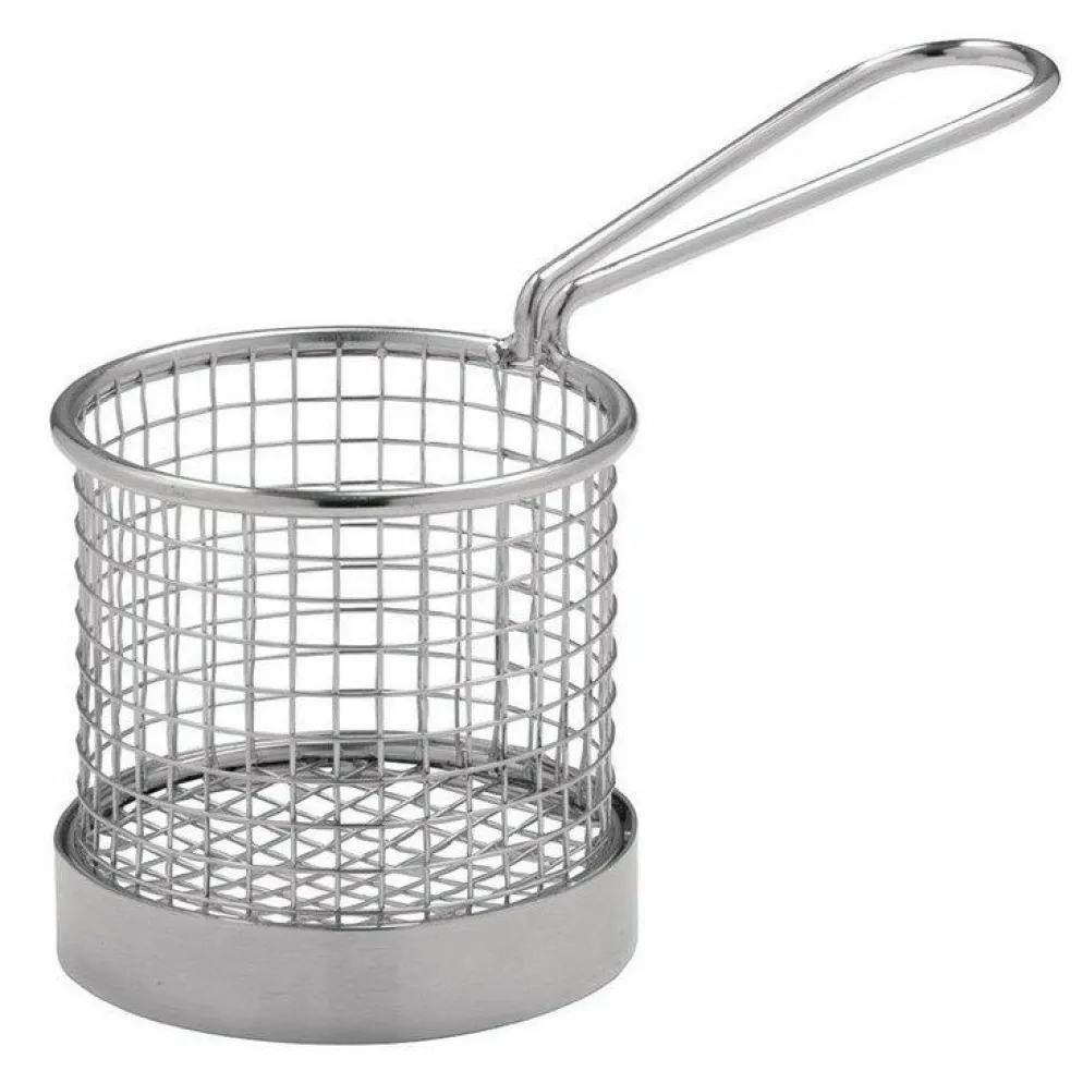 Olympia rundes Frittierkörbchen mit Stiel Edelstahl, 8cm