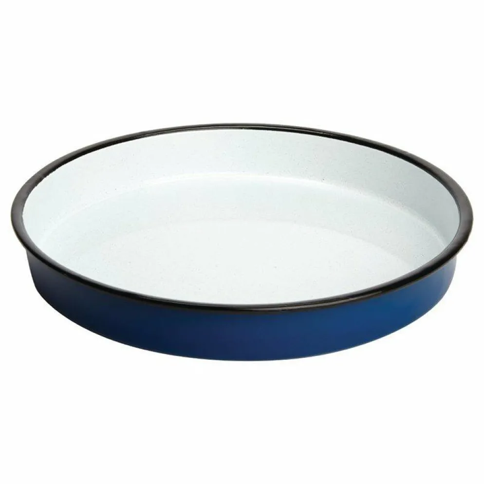 Olympia rundes Serviertablett weiß-blau 32cm